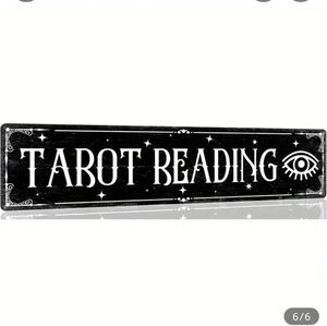 Black and White Metal Tarot Reading Sign